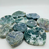 Beautiful Moss Agate Heart Shallow Bowl Carving Wholesale -Wholesale Crystals