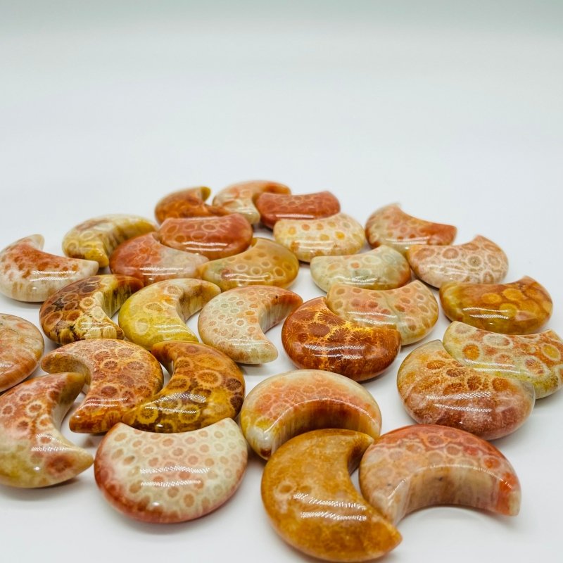 Beautiful Natural Jade Coral Moon Wholesale -Wholesale Crystals