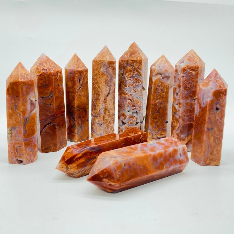 Beautiful Pink Agate Tower Point Wholesale - Wholesale Crystals