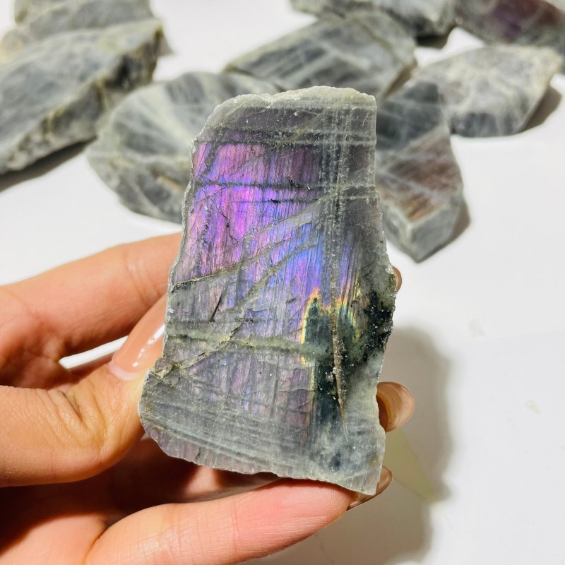 Beautiful Purple Labradorite Slab Backside Rough Wholesale - Wholesale Crystals