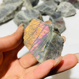 Beautiful Purple Labradorite Slab Backside Rough Wholesale - Wholesale Crystals