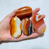 Beautiful Stripe Carnelian Mixed Quartz Palm Wholesale -Wholesale Crystals