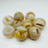 Beautiful Yellow Druzy Agate Geode Smile Open Mouth Agate Sphere Ball Wholesale -Wholesale Crystals