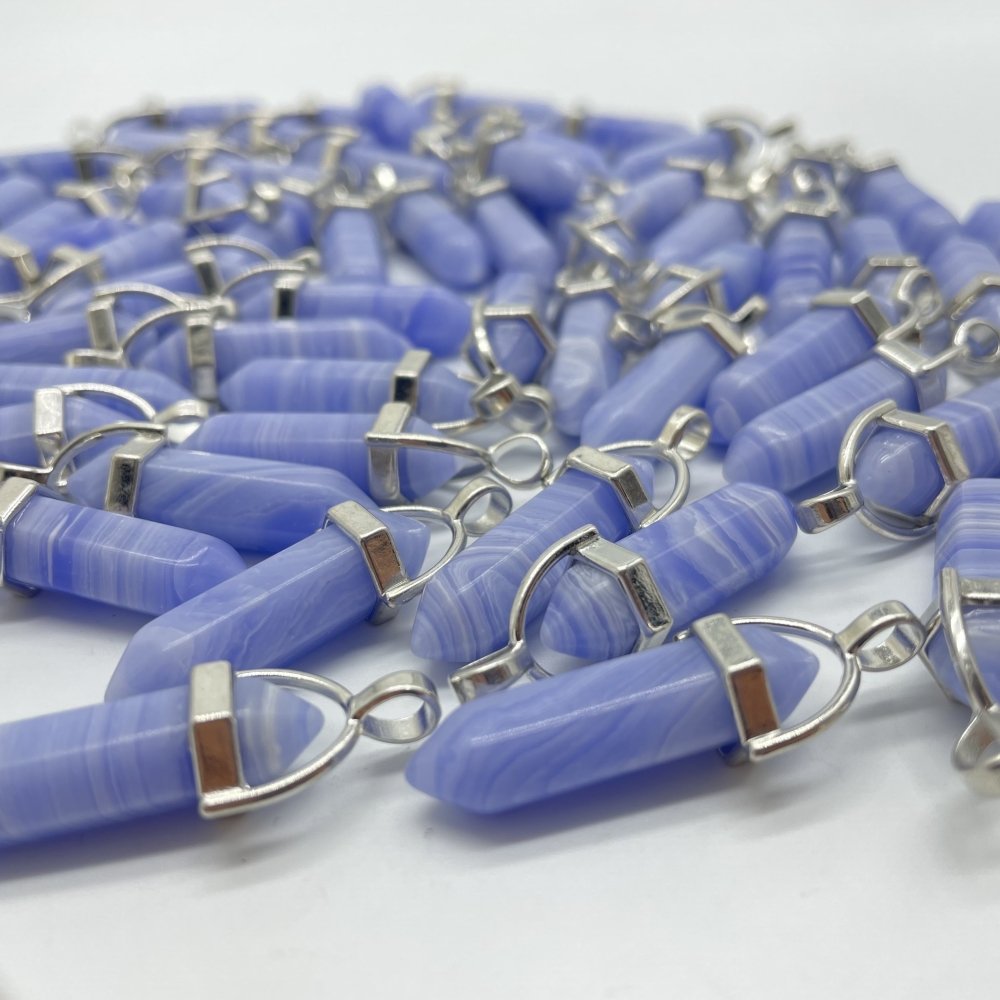Blue Lace Agate Double Point Pendant Wholesale -Wholesale Crystals