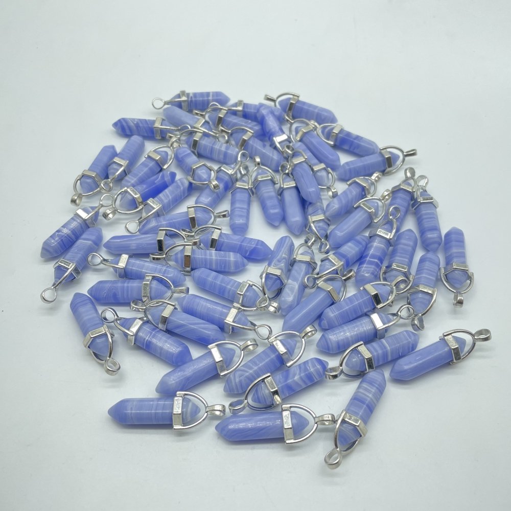 Blue Lace Agate Double Point Pendant Wholesale -Wholesale Crystals