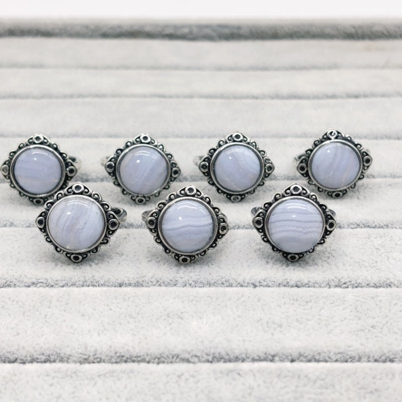 Blue Lace Agate Ring Wholesale - Wholesale Crystals
