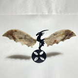 Blue Moonstone Mixed Sunstone Dragon Carving With Stand -Wholesale Crystals