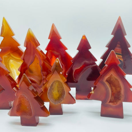 Carnelian Geode Pine Tree Christmas Tree Carving Wholesale -Wholesale Crystals