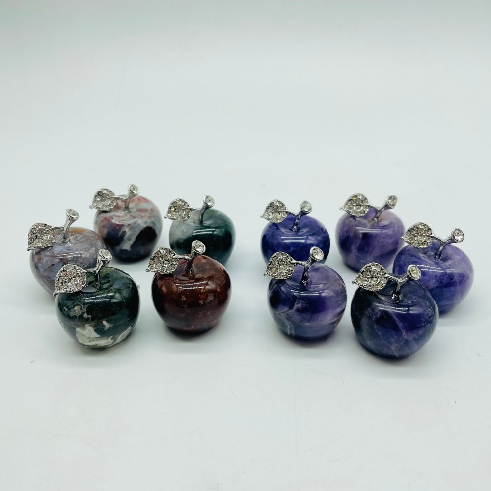 Chevron Amethyst & Ocean Jasper Apple Carving Wholesale -Wholesale Crystals