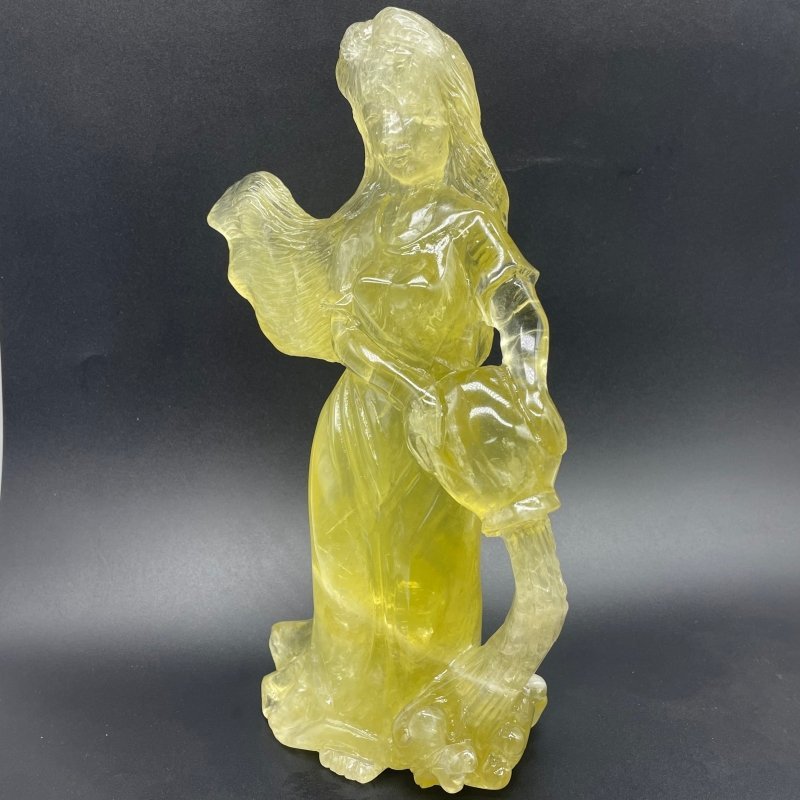 Citrine Goddess Girl Watering Flowers Carving - Wholesale Crystals