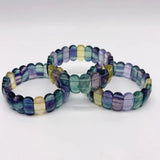 Colorful Rainbow Fluorite Elastic Bracelet Wholesale - Wholesale Crystals