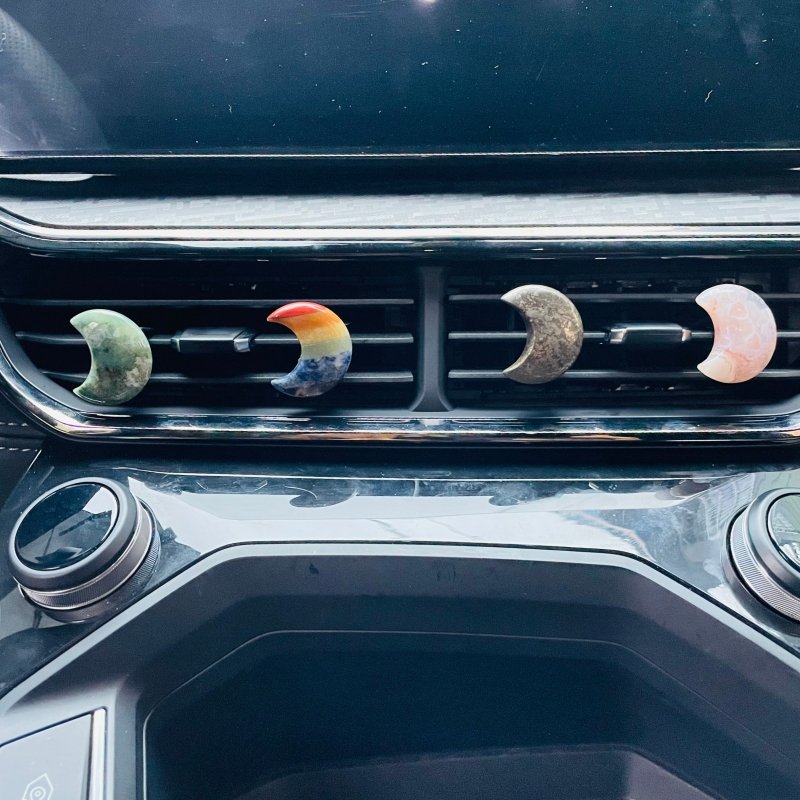 Crystal Car Air Vent Clips Moon 7 Chakra Stone Car Accessories -Wholesale Crystals