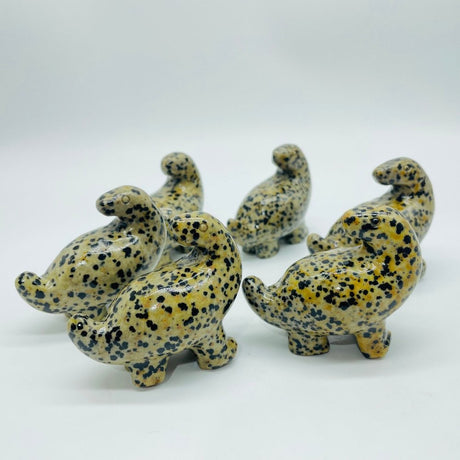 Cute Dalmatian Jasper Fat Dinosaur Carving Animals Wholesale -Wholesale Crystals