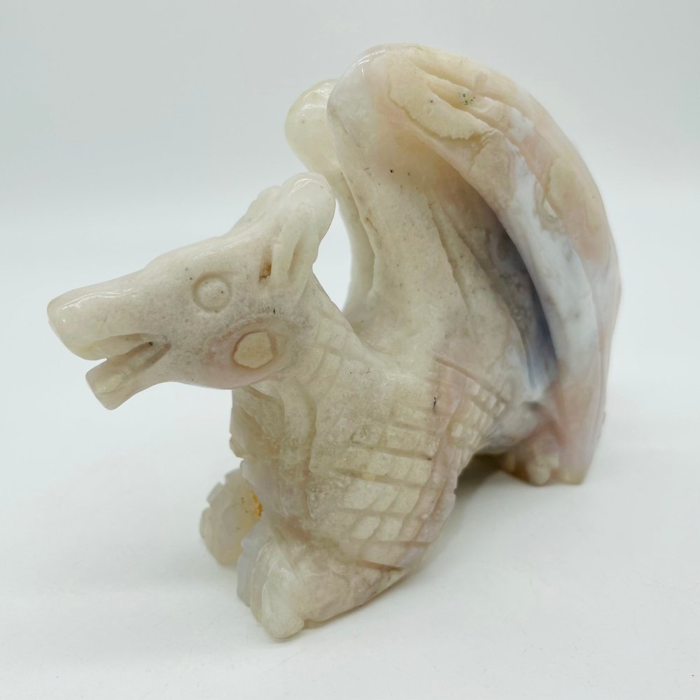 Sakura Flower Agate Flying Dragon Carving -Wholesale Crystals