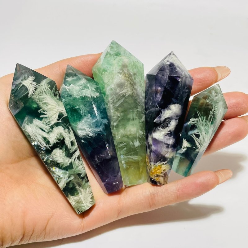 Feather Fluorite Scepter Point Magic Wand Wholesale 2.3-4inch -Wholesale Crystals