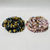 Gold Blue Tiger Eye Pink Opal Bracelet Wholesale -Wholesale Crystals
