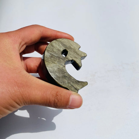 Gold Sheen Obsidian Star Moon Carving Wholesale -Wholesale Crystals