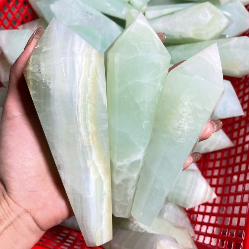 Green Calcite Scepter Point Magic Wand Wholesale -Wholesale Crystals