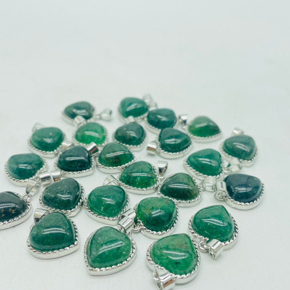 Green Strawberry Quartz Heart Pendant Wholesale -Wholesale Crystals