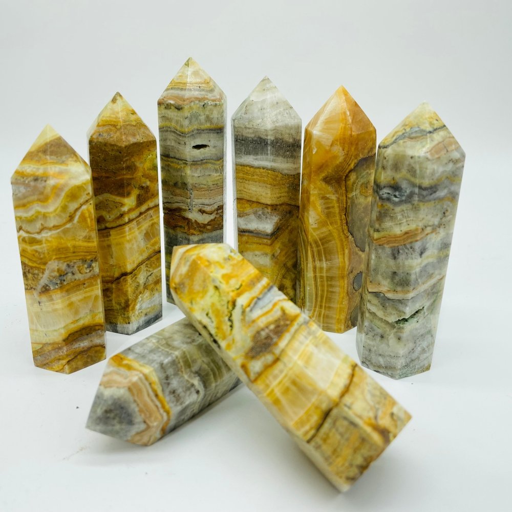 Grey Yellow Onyx Points Tower Wholesale -Wholesale Crystals