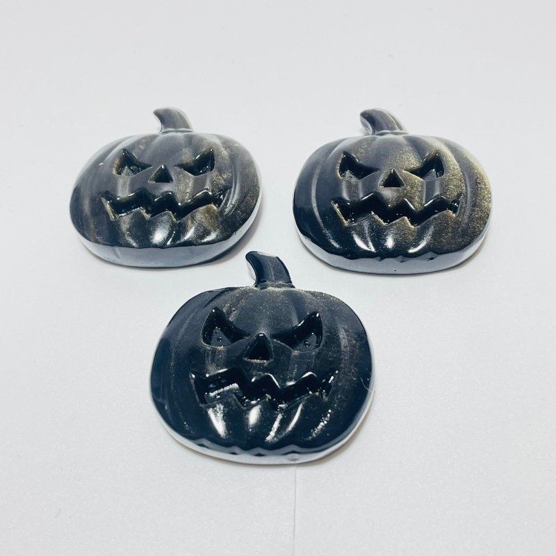 Halloween Pumpkin Carving Moonstone Mixed Sunstone Silver Obsidian Wholesale -Wholesale Crystals