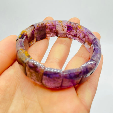 High Grade Amethyst Cacoxenite Super7 Bracelet (HGUB07) -Wholesale Crystals