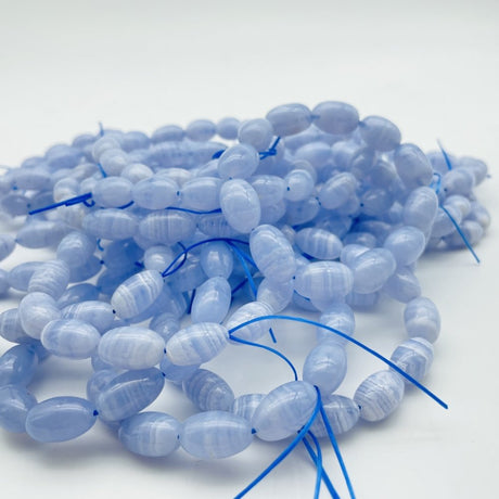 High Grade Blue Lace Agate Barrel Beads Bracelet Wholesale -Wholesale Crystals