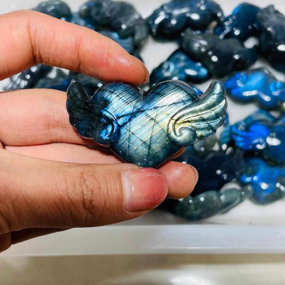 High Quality Labradorite Heart Wing Carving Wholesale -Wholesale Crystals