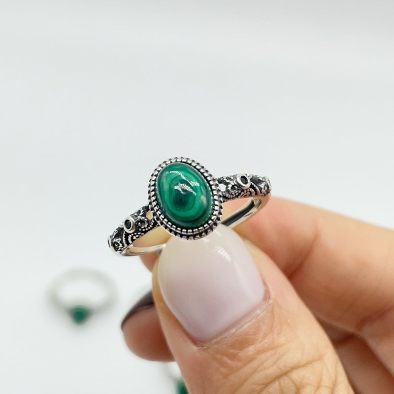 High Quality S925 Sterling Silver Malachite Ring Wholesale -Wholesale Crystals