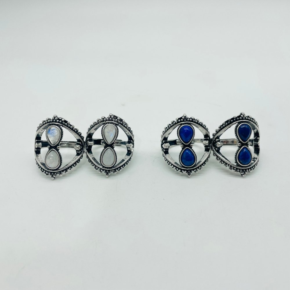 Hourglass Shape Ring Moonstone Lapis Lazuli Wholesale -Wholesale Crystals