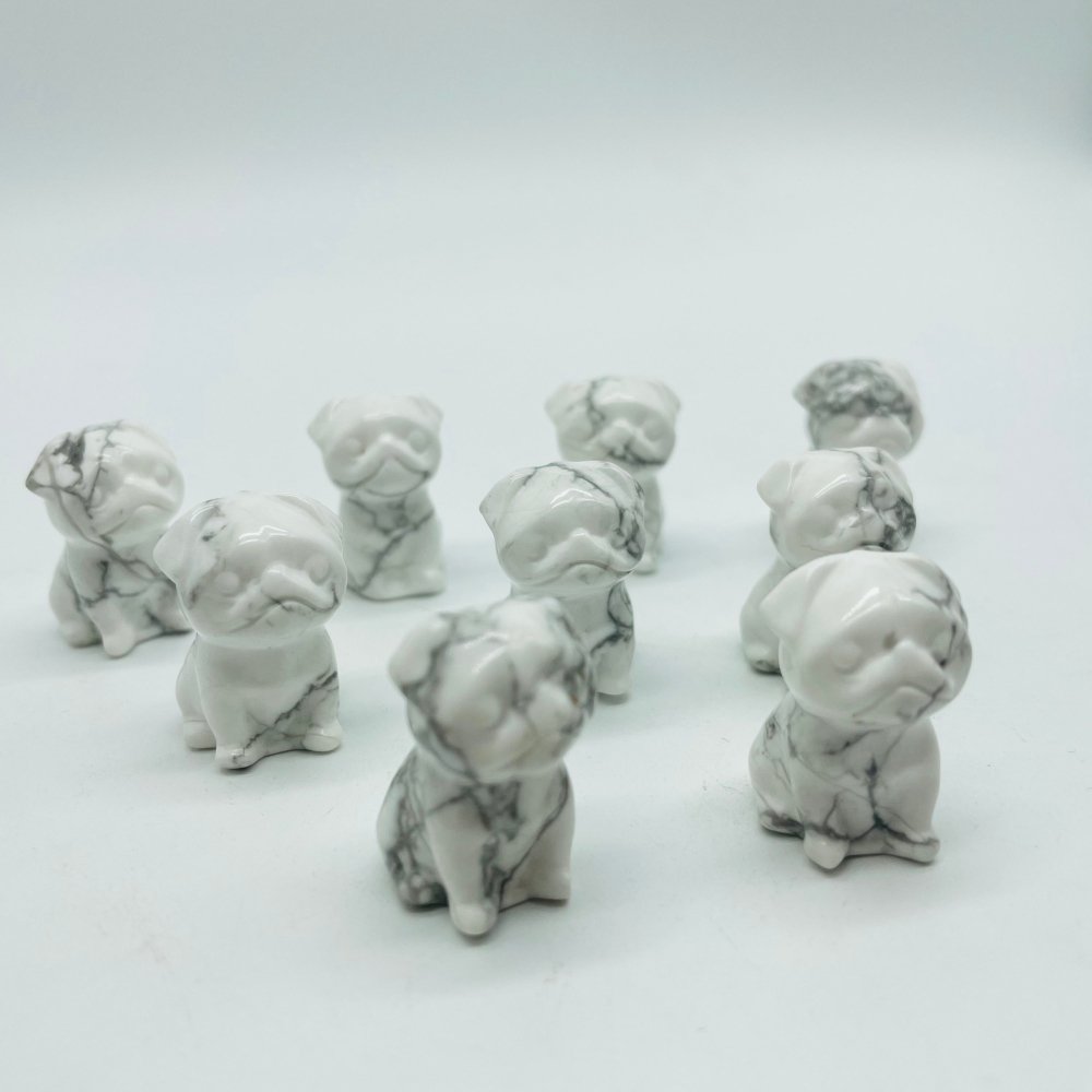 Howlite Pug Dog Carving Wholesale -Wholesale Crystals