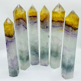 Large Colorful Rainbow Fluorite Yellow Tip Tower Wholesale -Wholesale Crystals