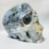 Large Geode Moss Agate Skull Carving -Wholesale Crystals