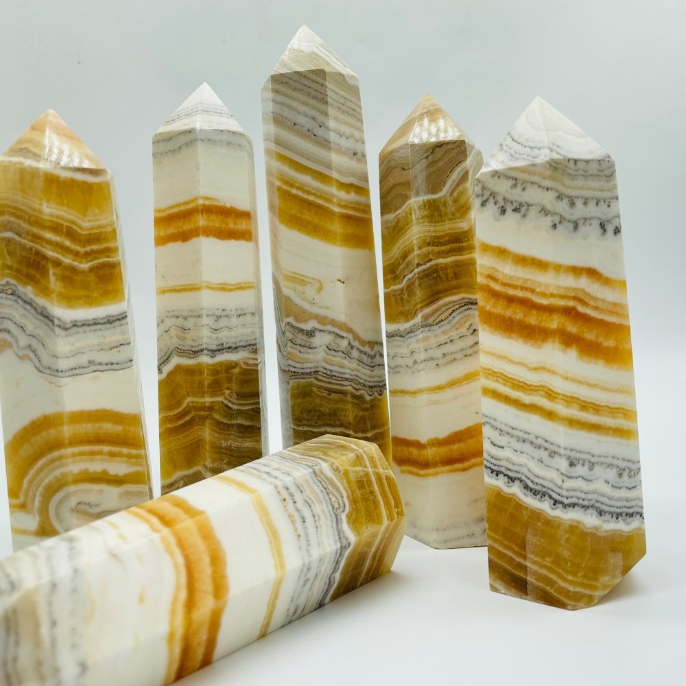 Large White & Yellow Calcite Tower Point Wholesale -Wholesale Crystals