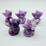 Lepidolite Garden Baby Dragon Carving Sculpture Wholesale -Wholesale Crystals