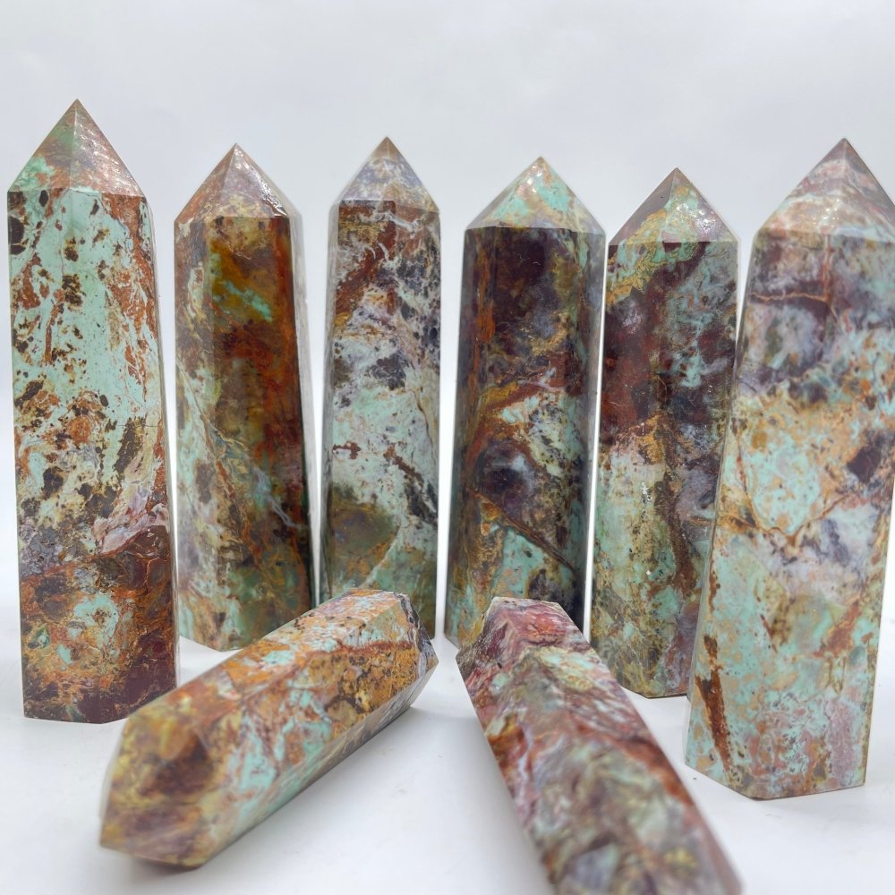 Light Blue Imperial Jasper Stone Tower Point Wholesale -Wholesale Crystals