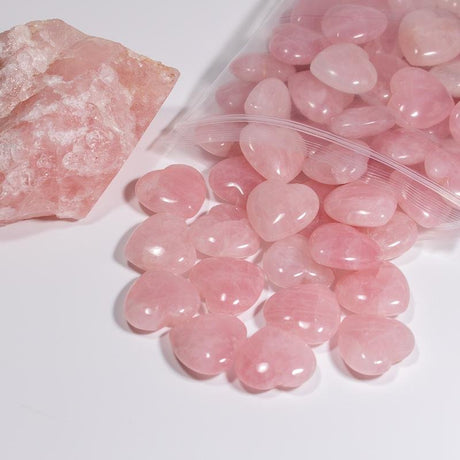 Madagascar Rose Quartz Deep Pink Heart -Wholesale Crystals