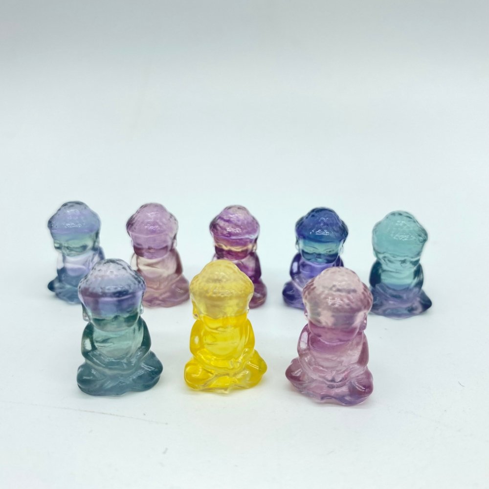 Mini Baby Buddha Rainbow Fluorite Carving Wholesale -Wholesale Crystals