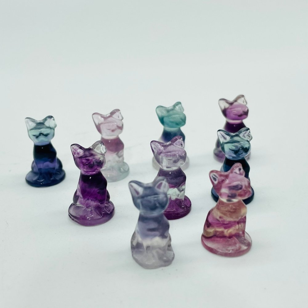 Mini Fluorite Hairless Cat Carving Animal Wholesale -Wholesale Crystals