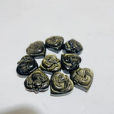 Mini Gold & Silver Sheen Obsidian Heart Fox Carving Wholesale -Wholesale Crystals