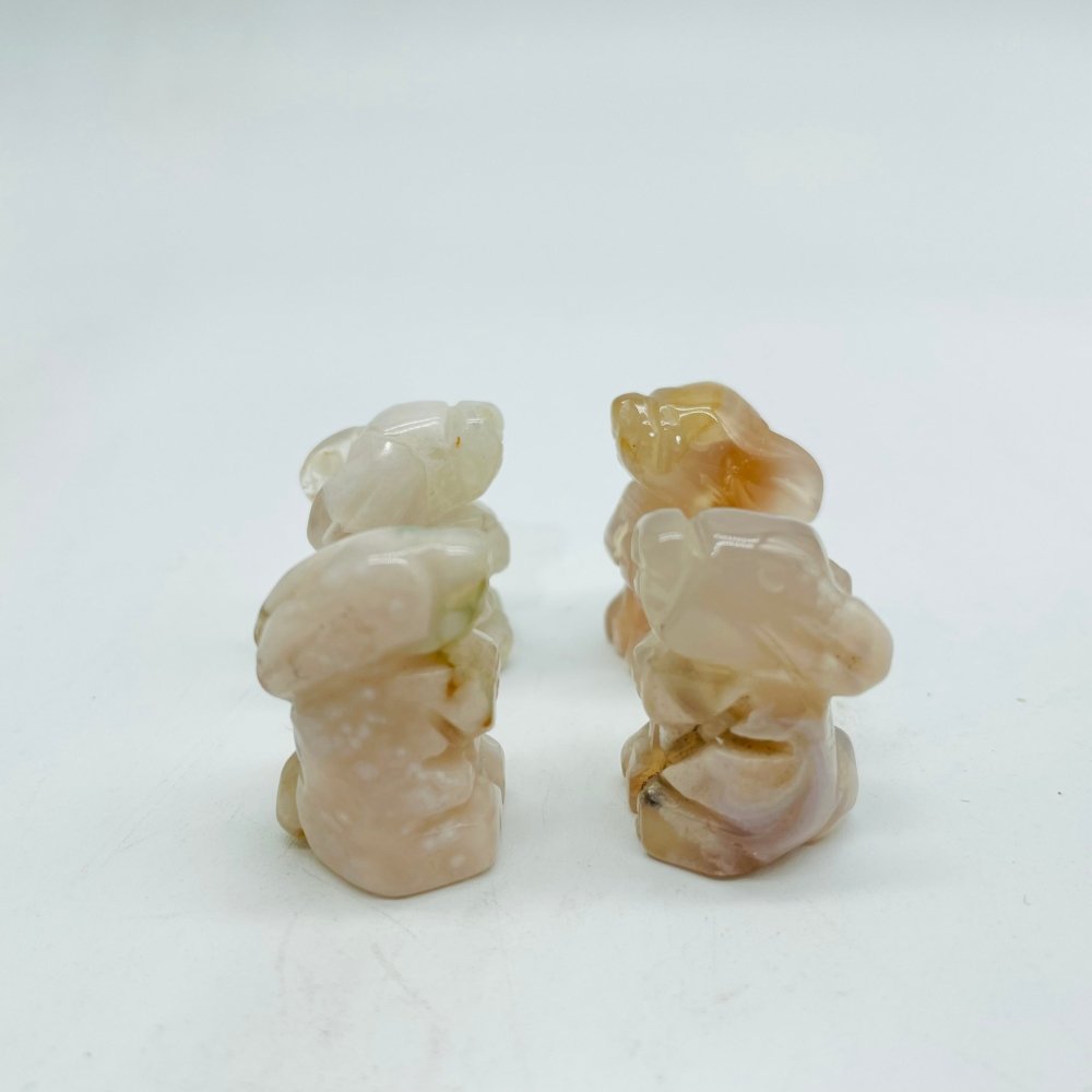 Mini Rabbit Carving Animal Rose Quartz&Moss Agate Wholesale -Wholesale Crystals