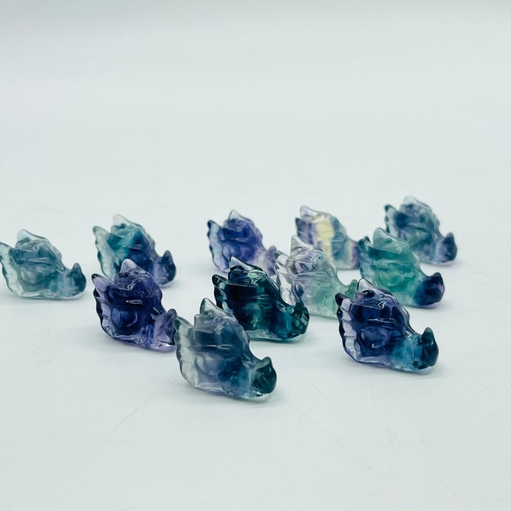 Mini Rainbow Fluorite Dragon Head Carving Wholesale -Wholesale Crystals