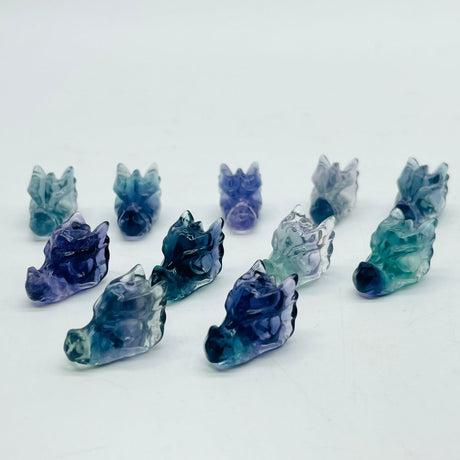 Mini Rainbow Fluorite Dragon Head Carving Wholesale -Wholesale Crystals