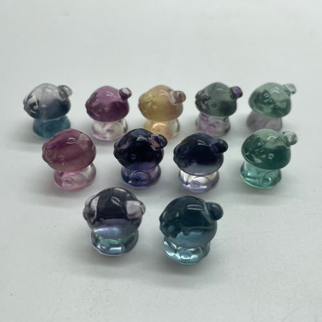 Mini Rainbow Fluorite Mushroom House Carving Wholesale -Wholesale Crystals