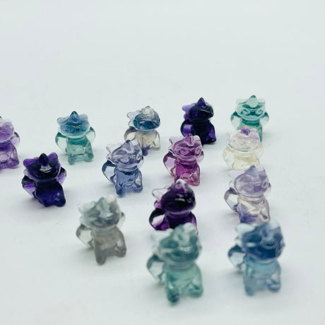 Mini Rainbow Fluorite Toothless Dragon Carving Crystals Wholesale -Wholesale Crystals