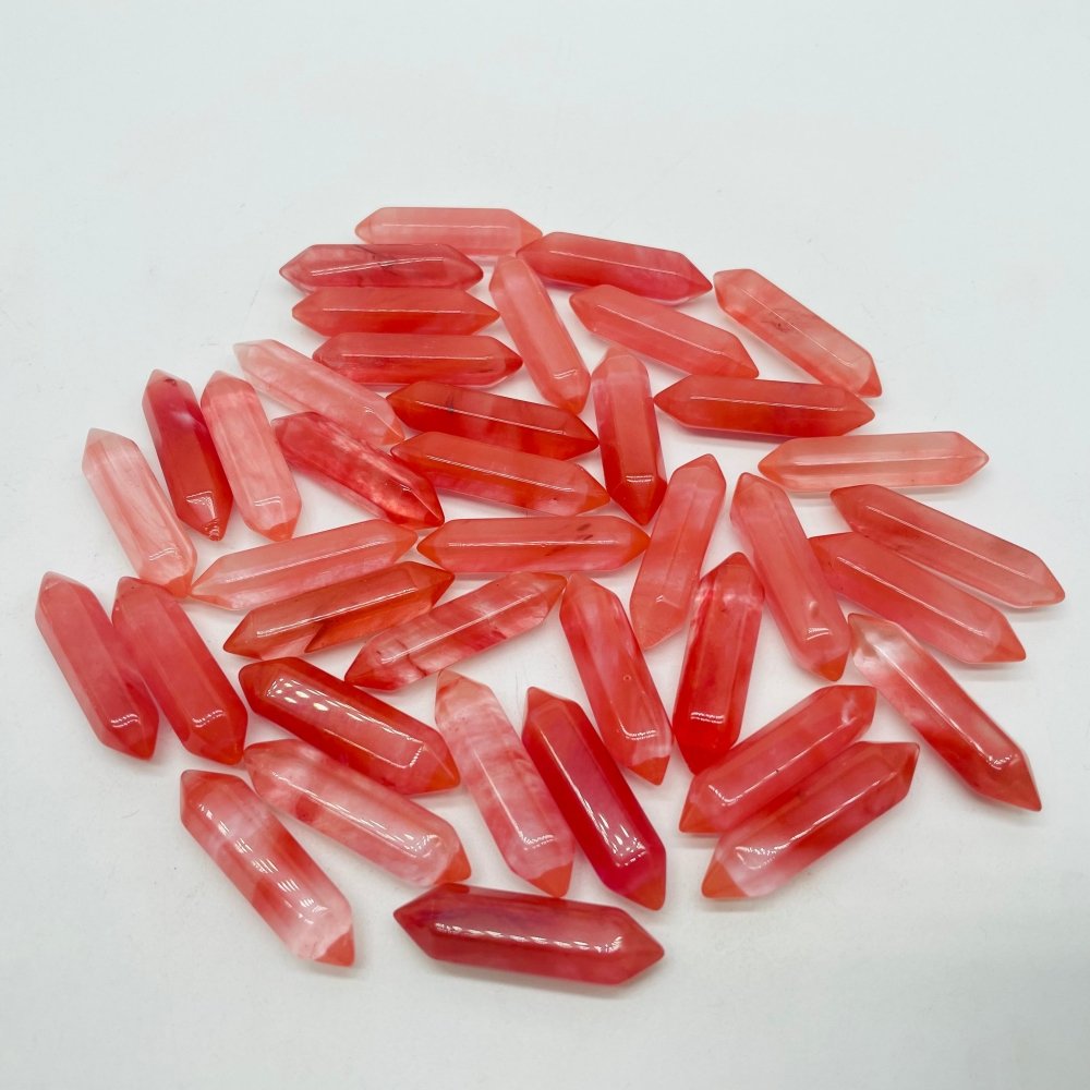 Mini Red Smelting Stone Quartz Double Point DIY Pendant Wholesale -Wholesale Crystals