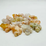 Mini Sakura Flower Agate Frog Carving Animals Wholesale -Wholesale Crystals