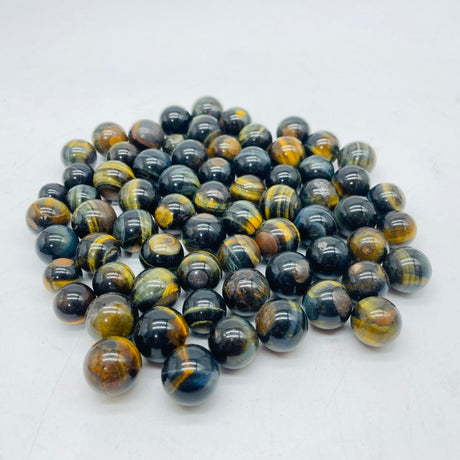 Mini Yellow Mixed Blue Tiger Eye Spheres Ball Wholesale -Wholesale Crystals