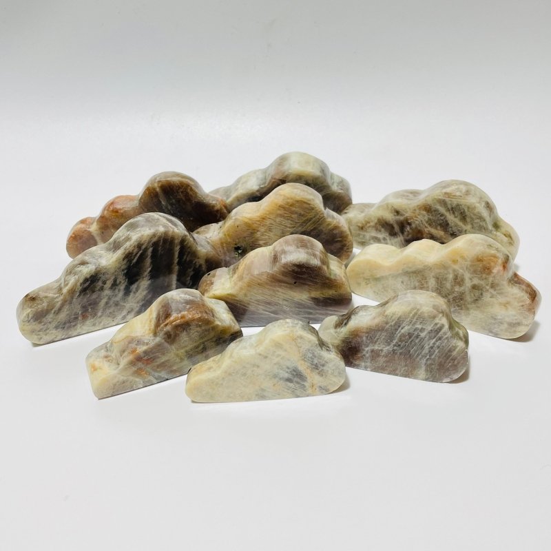 Moonstone Mixed Sunstone Cloud Carving Wholesale - Wholesale Crystals