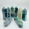 Moss Agate Four-Sided Tower Point Wholesale -Wholesale Crystals